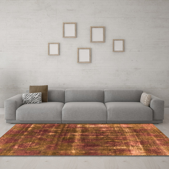 Machine Washable Oriental Orange Industrial Area Rugs in a Living Room, wshurb1869org