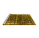 Sideview of Machine Washable Oriental Yellow Industrial Rug, wshurb1869yw