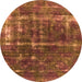 Round Machine Washable Oriental Orange Industrial Area Rugs, wshurb1869org