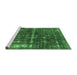 Sideview of Machine Washable Oriental Emerald Green Industrial Area Rugs, wshurb1869emgrn