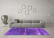 Machine Washable Oriental Purple Industrial Area Rugs in a Living Room, wshurb1869pur