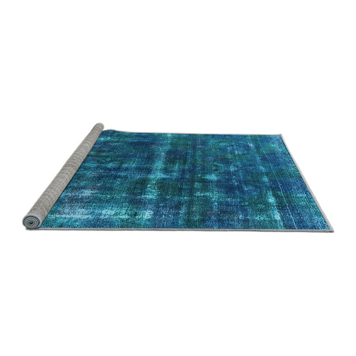 Sideview of Machine Washable Oriental Light Blue Industrial Rug, wshurb1869lblu