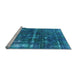 Sideview of Machine Washable Oriental Light Blue Industrial Rug, wshurb1869lblu