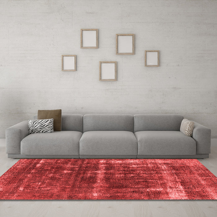 Industrial Red Washable Rugs