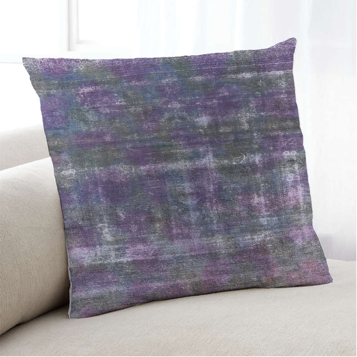 Lifestyle Image of Mid-Century Modern Urban Square Purple Haze Purple Throw Pillow, 18 inch by 18 inch, pwurb1869