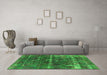 Machine Washable Oriental Green Industrial Area Rugs in a Living Room,, wshurb1869grn