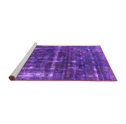Sideview of Machine Washable Oriental Purple Industrial Area Rugs, wshurb1869pur