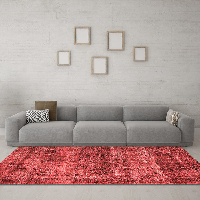 Industrial Red Washable Rugs