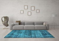 Machine Washable Oriental Light Blue Industrial Rug, wshurb1870lblu