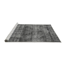 Sideview of Machine Washable Oriental Gray Industrial Rug, wshurb1870gry
