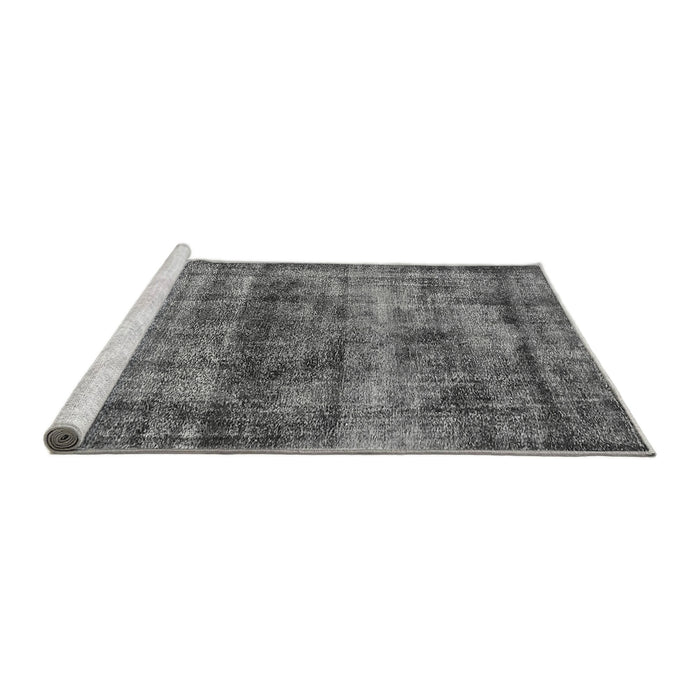 Sideview of Machine Washable Oriental Gray Industrial Rug, wshurb1870gry