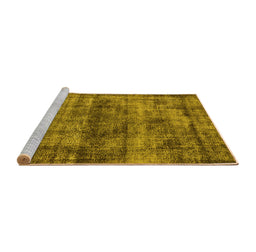 Sideview of Machine Washable Oriental Yellow Industrial Rug, wshurb1870yw