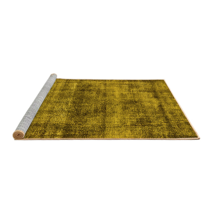 Sideview of Machine Washable Oriental Yellow Industrial Rug, wshurb1870yw