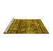 Sideview of Machine Washable Oriental Yellow Industrial Rug, wshurb1870yw