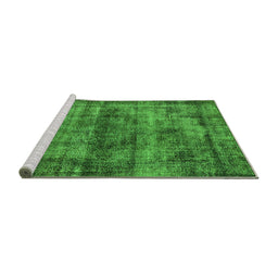 Sideview of Machine Washable Oriental Green Industrial Area Rugs, wshurb1870grn