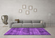 Machine Washable Oriental Purple Industrial Area Rugs in a Living Room, wshurb1870pur