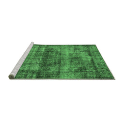 Sideview of Machine Washable Oriental Emerald Green Industrial Area Rugs, wshurb1870emgrn