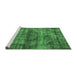 Sideview of Machine Washable Oriental Emerald Green Industrial Area Rugs, wshurb1870emgrn