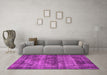 Machine Washable Oriental Pink Industrial Rug in a Living Room, wshurb1870pnk