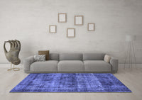 Machine Washable Oriental Blue Industrial Rug, wshurb1870blu