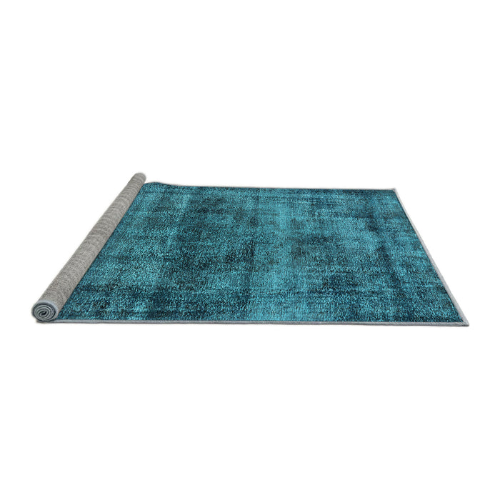 Sideview of Machine Washable Oriental Light Blue Industrial Rug, wshurb1870lblu