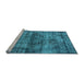 Sideview of Machine Washable Oriental Light Blue Industrial Rug, wshurb1870lblu