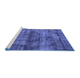 Sideview of Machine Washable Oriental Blue Industrial Rug, wshurb1870blu