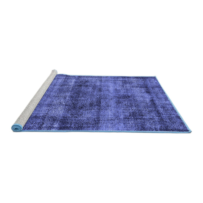 Sideview of Machine Washable Oriental Blue Industrial Rug, wshurb1870blu