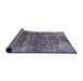 Sideview of Mid-Century Modern Purple Navy Blue Oriental Rug, urb1871