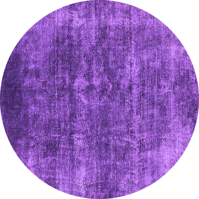 Round Oriental Purple Industrial Rug, urb1871pur