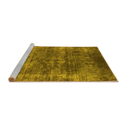 Sideview of Machine Washable Oriental Yellow Industrial Rug, wshurb1871yw