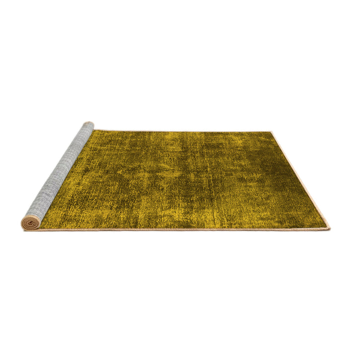 Sideview of Machine Washable Oriental Yellow Industrial Rug, wshurb1871yw