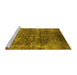 Sideview of Machine Washable Oriental Yellow Industrial Rug, wshurb1871yw