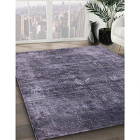 Mid-Century Modern Purple Navy Blue Oriental Rug, urb1871