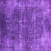 Square Machine Washable Oriental Purple Industrial Area Rugs, wshurb1871pur