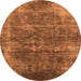 Round Oriental Orange Industrial Rug, urb1871org