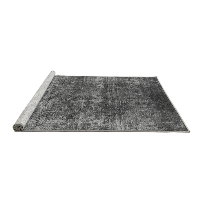 Sideview of Machine Washable Oriental Gray Industrial Rug, wshurb1871gry