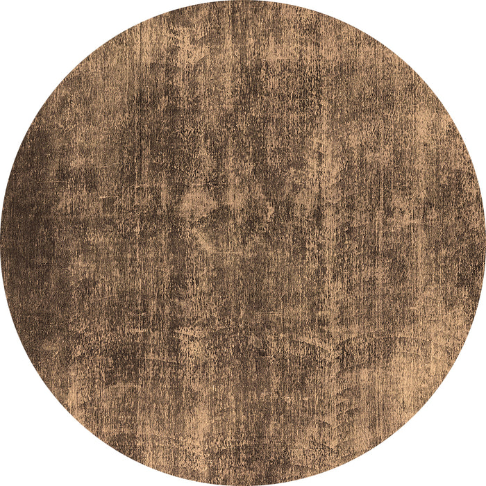 Round Machine Washable Oriental Brown Industrial Rug, wshurb1871brn