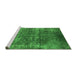 Sideview of Machine Washable Oriental Green Industrial Area Rugs, wshurb1871grn