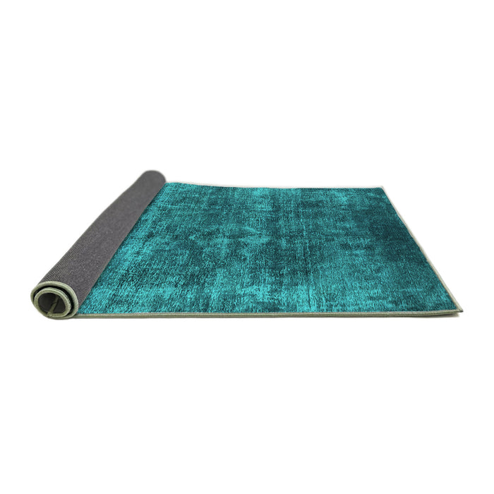 Sideview of Oriental Turquoise Industrial Rug, urb1871turq