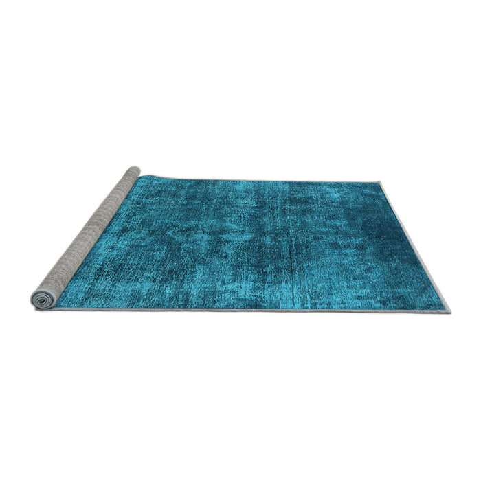 Sideview of Machine Washable Oriental Light Blue Industrial Rug, wshurb1871lblu