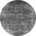 Round Oriental Gray Industrial Rug, urb1871gry