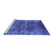 Sideview of Machine Washable Oriental Blue Industrial Rug, wshurb1871blu