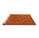 Sideview of Machine Washable Industrial Modern Orange Red Orange Rug, wshurb1872