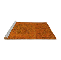 Sideview of Machine Washable Oriental Yellow Industrial Rug, wshurb1872yw