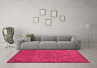 Machine Washable Oriental Pink Industrial Rug, wshurb1872pnk