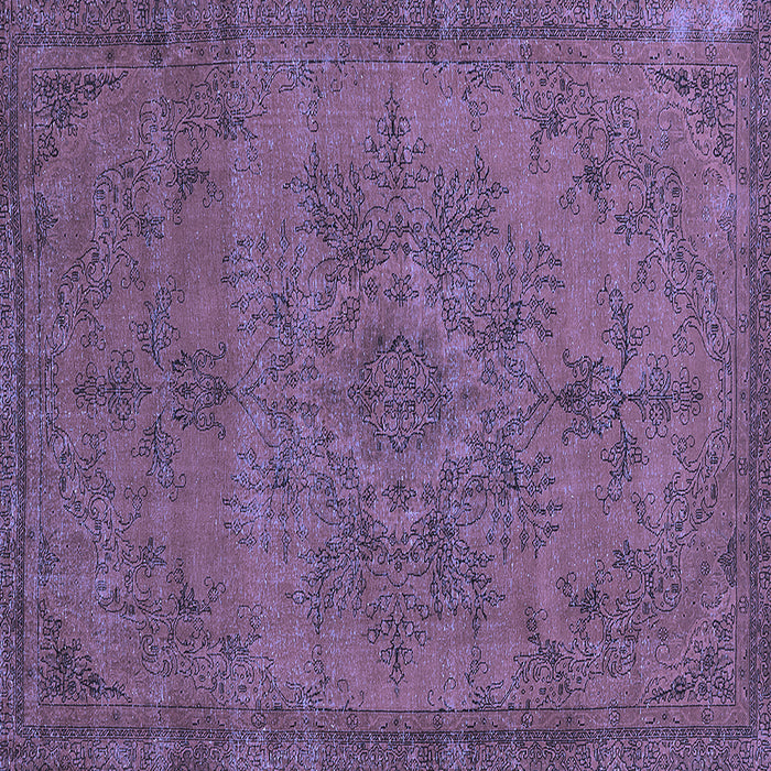 Square Machine Washable Oriental Blue Industrial Rug, wshurb1872blu
