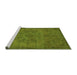 Sideview of Machine Washable Oriental Green Industrial Area Rugs, wshurb1872grn