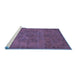 Sideview of Machine Washable Oriental Blue Industrial Rug, wshurb1872blu