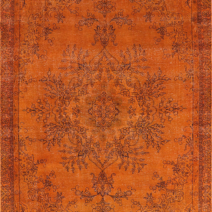 Mid-Century Modern Orange Red Orange Oriental Rug, urb1872
